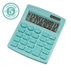 Калькулятор настольный Citizen "SDC-812NR", 12-разрядный, 124 х 102 х 25 мм, двойное питание, бирюзовый - Фото 1