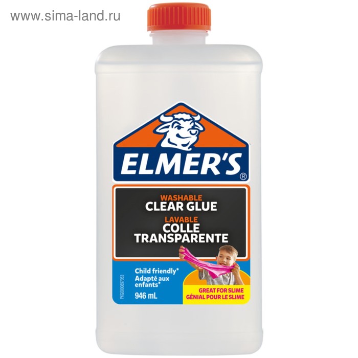 Клей канцелярский 1000 г Elmers Clear Glue, для 7-8 слаймов - Фото 1