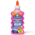 Клей канцелярский Elmers Glitter Glue, 200 г, 177 мл для слаймов, с блёстками, розовый - Фото 1