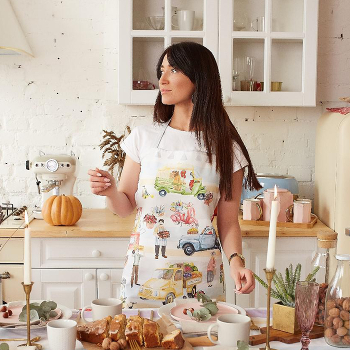 Фартук кухонный Этель Food market, 70×60 см, 100% хлопок, саржа 190 г/м² - Фото 1