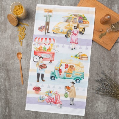 Полотенце «Этель» Food market, 40×73 см, 100% хлопок, саржа 190 г/м²