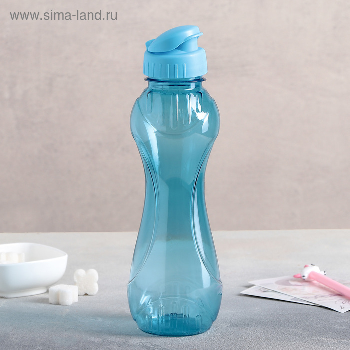 Бутылка для воды пластиковая QLux «Тренд», 7×7×23,5 см, цвет МИКС - Фото 1