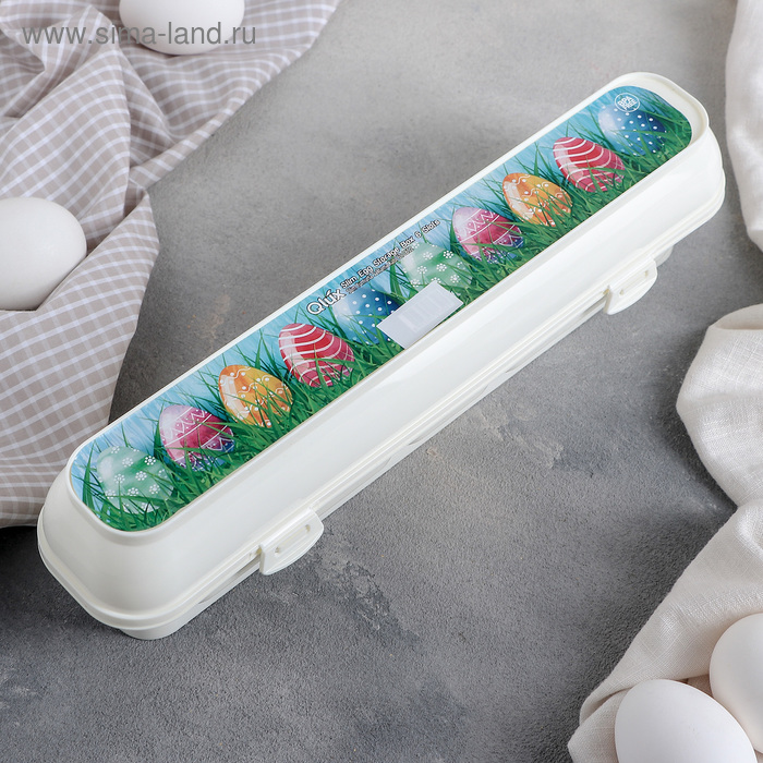 Контейнер для яиц 31×7×7 см, 6 ячеек, цвет МИКС - Фото 1
