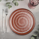 Тарелка стеклянная обеденная Magistro «Карамель», d=25 см, цвет оранжевый - фото 321269897