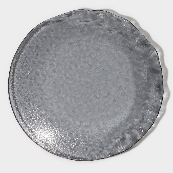 Тарелка стеклянная десертная Magistro «Нофис», d=19,5 см, цвет серый - фото 1927513387