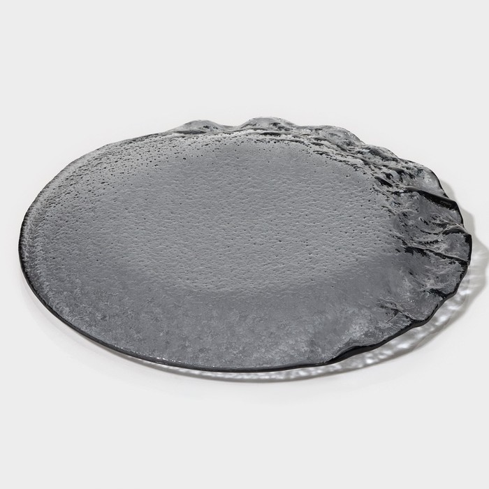 Тарелка стеклянная десертная Magistro «Нофис», d=19,5 см, цвет серый - фото 1927513388