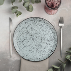 Тарелка стеклянная обеденная Magistro «Мрамор», d=24,5 см, цвет серый - фото 8906226