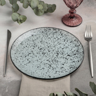 Тарелка стеклянная обеденная Magistro «Мрамор», d=24,5 см, цвет серый - Фото 2