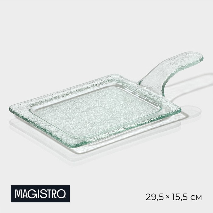 Блюдо стеклянное сервировочное Magistro «Авис», 29,5×15,5×4 см, цвет прозрачный