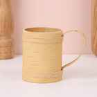 Кружка средняя, 6×6×7,5 см, 150 мл, береста - Фото 1