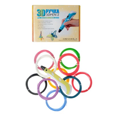 Комплект 3Д ручка NIT-PEN2 желтая + пластик ABS 10 цветов по 10 метров