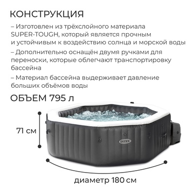 Спа - бассейн JET AND BUBBLE DELUXE SET, 180×71 см, 220-240V, 28458 INTEX