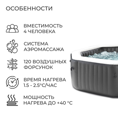 Спа - бассейн JET AND BUBBLE DELUXE SET, 180×71 см, 220-240V, 28458 INTEX