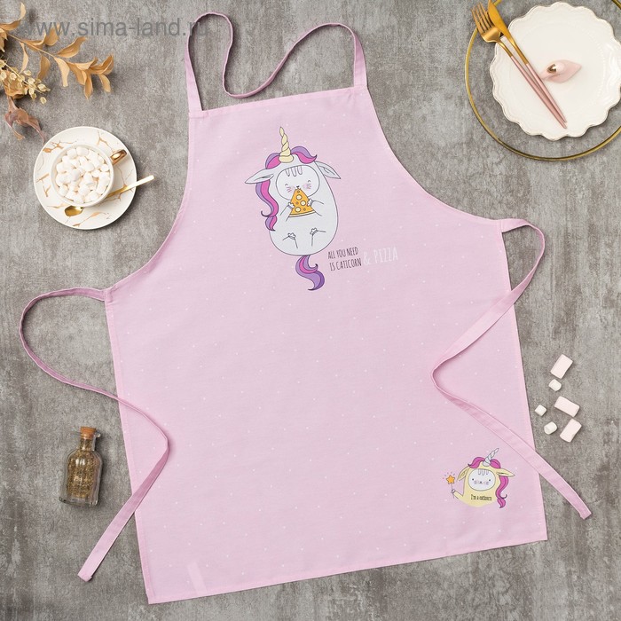 Фартук кухонный «Этель» Caticorn, 70×60 см, 100% хлопок, саржа 190 г/м² - Фото 1