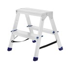 Стремянка ТУНДРА, алюминиевая, двухсторонняя, 2 ступени, 430 мм - Фото 1
