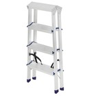 Стремянка ТУНДРА, алюминиевая, двухсторонняя, 4 ступени, 860 мм - Фото 3