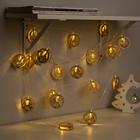 Гирлянда "Нить" 4.5 м с деревянными насадками "Шар с оленем", IP20, прозрачная нить, 20 LED, свечение тёплое белое, фиксинг, 220 В - Фото 3