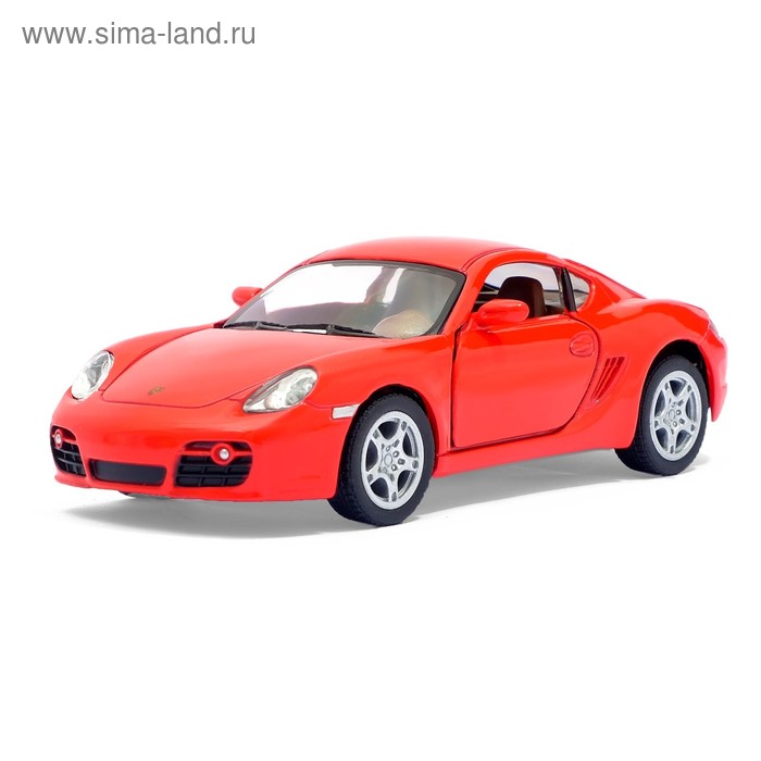 Машина металлическая Porsche Cayman S, масштаб 1:34, открываются двери, инерция, цвет красный - Фото 1