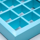 Кондитерская коробка для конфет 25 шт "Сердце", голубая, 22 х 22 х 3,5 см - Фото 3