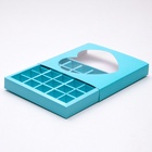 Кондитерская коробка для конфет 25 шт. «Сердце», голубая, 22×22×3.5 см - Фото 3