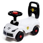 Толокар - пушкар детский «Ночной гонщик. Машинка», звуковые эффекты, цвет белый - Фото 5