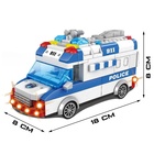 Конструктор блочный инерционный «Полицейский фургон», свет, звук, 68 деталей - фото 4291555