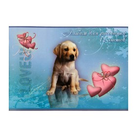 

Альбом для рисования А4, 12 листов на скрепке My lovely pets, обложка картон 170-190г/м2, глиттер, блок офсет 100г/м2, МИКС