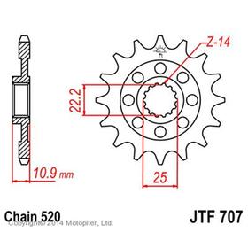 Звезда передняя ведущая для мотоцикла, стальная JTF707, цепь 520, 15 зубьев