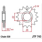 Звезда передняя ведущая стальная JTF743, цепь 530, 15 зубьев - Фото 2