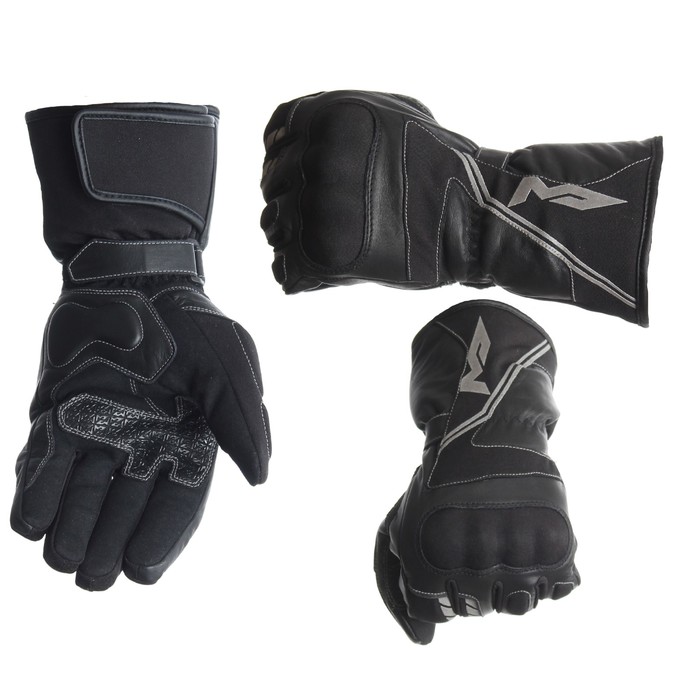 Кожаные перчатки VOYAGER2, размер XS, чёрные - фото 1927514038