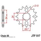 Звезда передняя ведущая JTF517 для мотоцикла, стальная, цепь 530, 17 зубьев 4720554 - фото 308089937