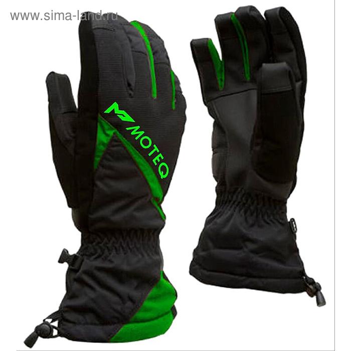 Зимние перчатки "Снежок", размер XXXL, чёрные, зелёные - Фото 1