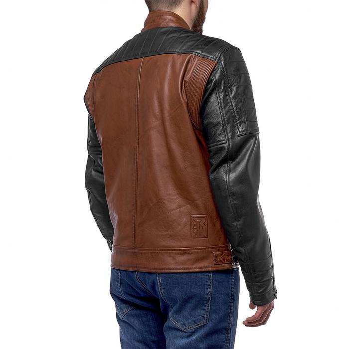 Куртка Bravo 7, кожа, размер M, коричневая, чёрная - фото 1908511448