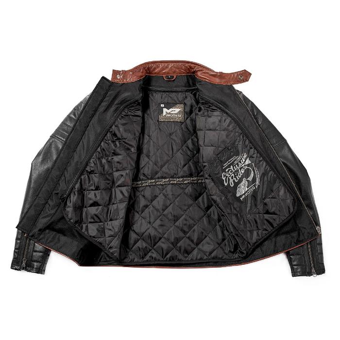 Куртка Bravo 7, кожа, размер M, коричневая, чёрная - фото 1908511450