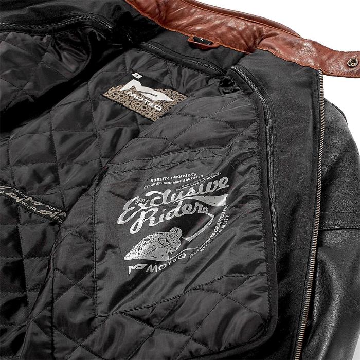 Куртка Bravo 7, кожа, размер M, коричневая, чёрная - фото 1908511451