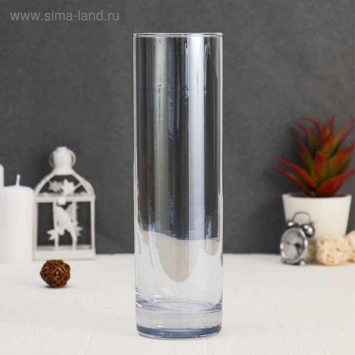 Ваза «Голубое небо», d=7.5 см, h=26.5, стекло - Фото 1