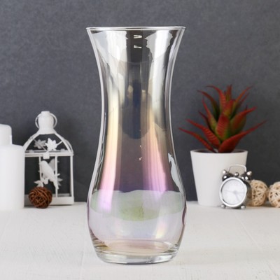 Ваза «Радуга», h=25.5, d=10.5 см, стекло, прозрачная