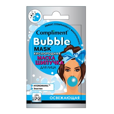 Маска-шипучка для лица Compliment Bubble Mask «Освежающая», кислородная, саше