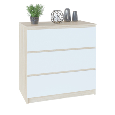 Комод напольный для хранения «Т - 2Р», 3 ящика, 800×446×804 мм, цвет дуб сонома/белый