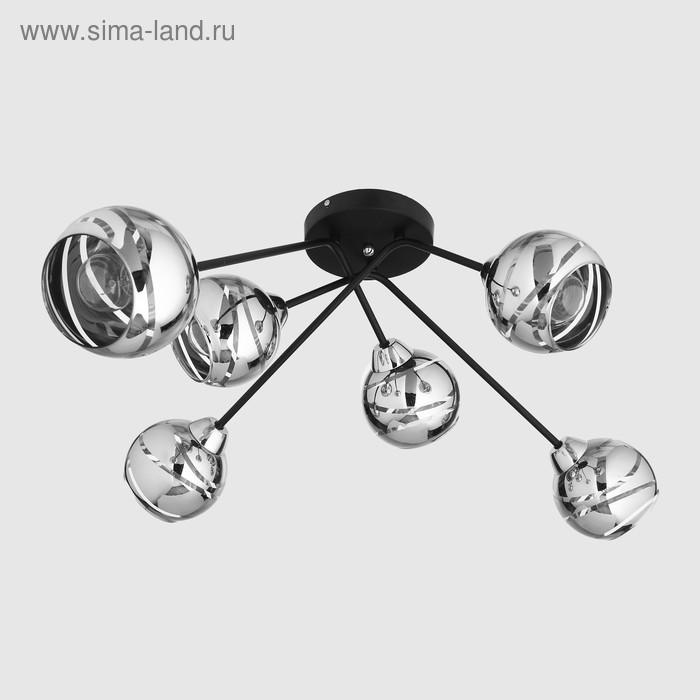 Люстра "Оттилия" 6x40Вт E27 черный 67х67х36 см. - Фото 1
