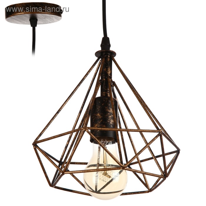 Светильник BayerLux «Блум» 1×40 Вт E27 черный-золото 25×20×100 см - Фото 1