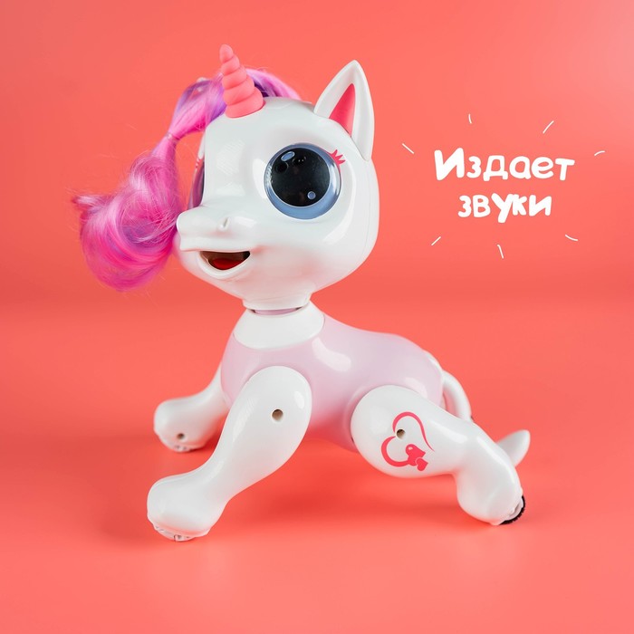 Робот единорог «Питомец» WOOW TOYS, программируемый, на пульте управления, интерактивный: звук, свет, танцующий, на аккумуляторе, розовый - фото 1905604476