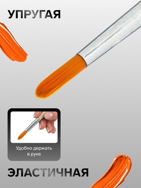 Кисть для рисования, Синтетика Круглая № 6 (диаметр обоймы 6 мм; длина волоса 22 мм), деревянная ручка, Calligrata