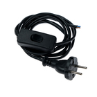 Шнур TUNDRA, 1.7 м, ШВВП 2х0.5 мм2, с проходным выключателем, черный - Фото 1