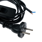 Шнур TUNDRA, 1.7 м, ШВВП 2х0.5 мм2, с проходным выключателем, черный - Фото 2