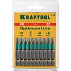 Биты KRAFTOOL Optimum Line 26122-3-50-10, Е 1/4", 50 мм, 10 шт., PH3 - фото 300468544