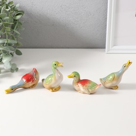 Сувенир керамика "Уточки" набор 4 шт 7х5,5х3 см