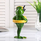 Сувенир полистоун лак "Лягуха в маске для плавания с утёнком" 18,5х10х9 см - фото 23263532