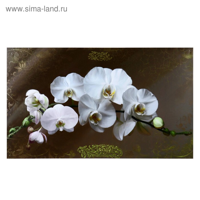 Картина-холст на подрамнике "Белые орихидеи" 60х100 см - Фото 1