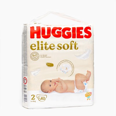 Подгузники "Huggies" Elite Soft 2, 4-6кг, 82 шт